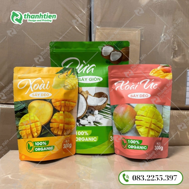 Túi zip ghép màng phức hợp in ấn đẹp, sản xuất theo yêu cầu