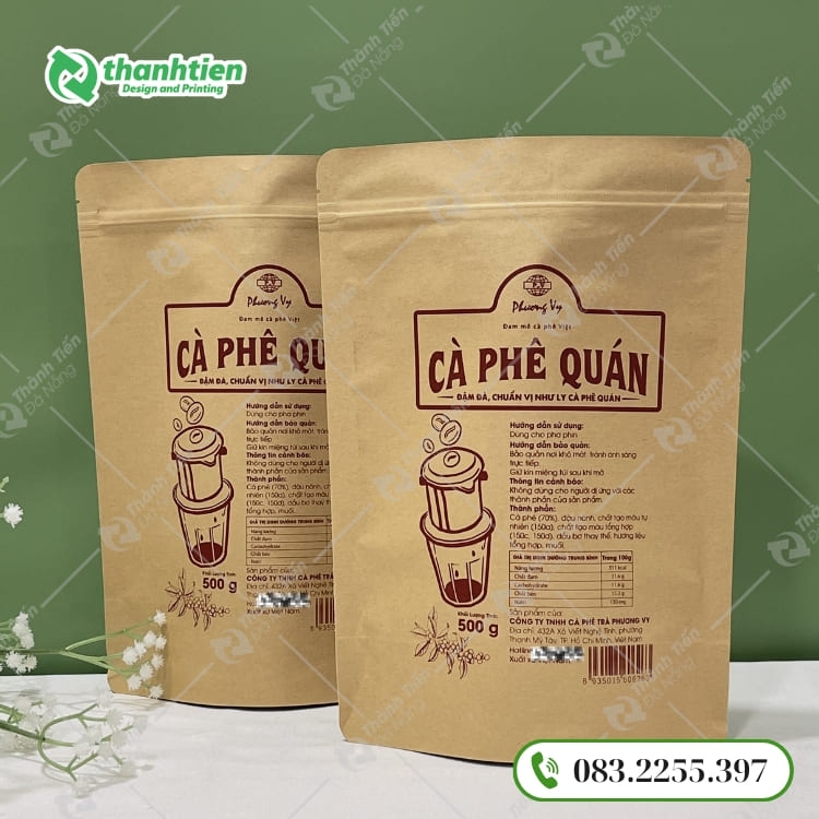 Túi zipper giấy mộc mạc, đóng gói an toàn