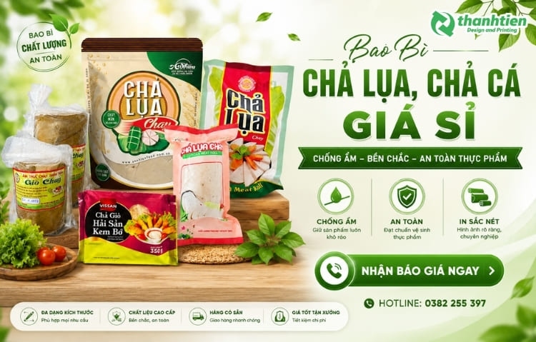 Xưởng sản xuất và in bao bì chả lụa giá sỉ tại Đà Nẵng