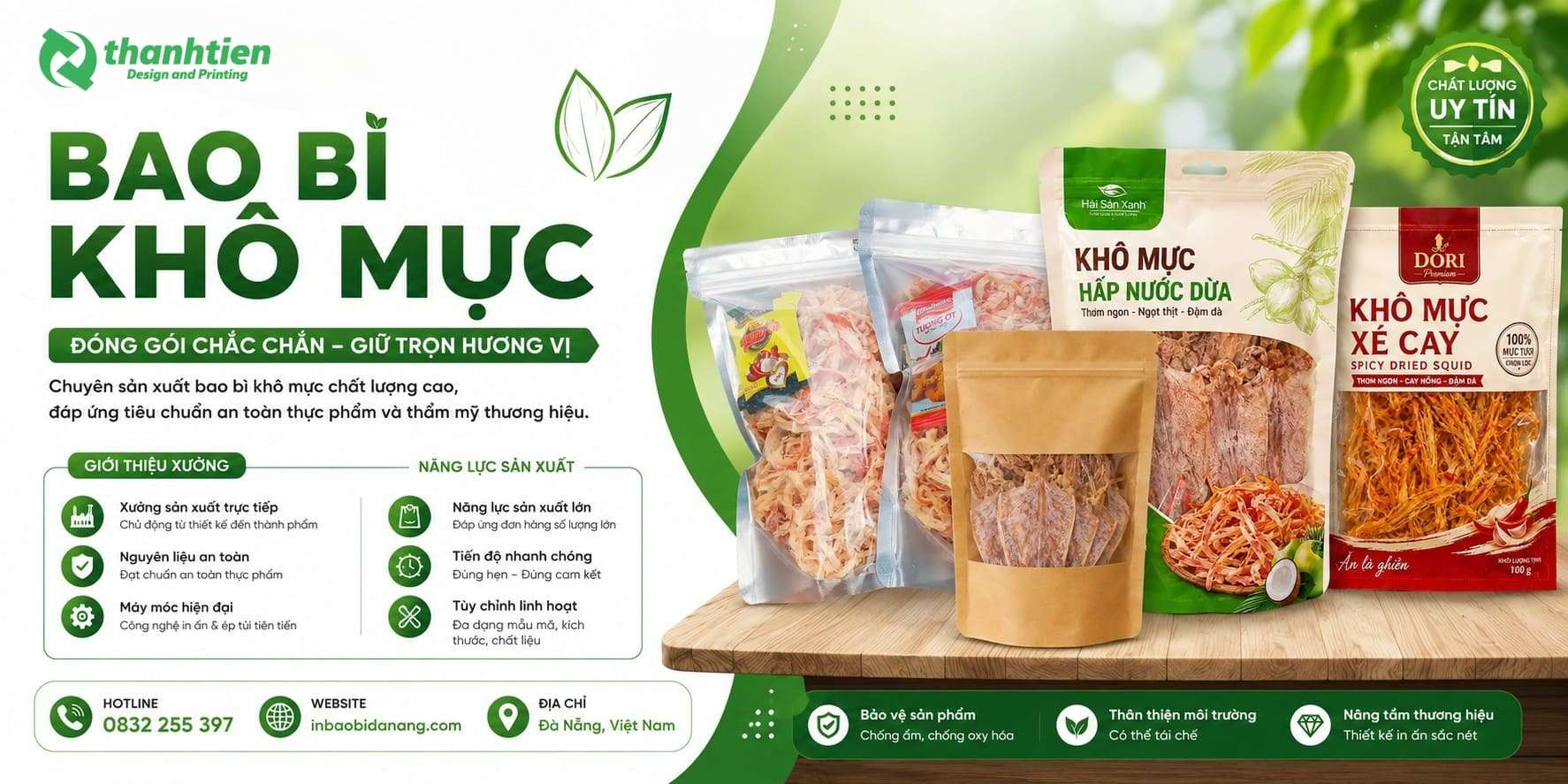 Xưởng sản xuất và in bao bì khô mực giá rẻ tại Đà Nẵng 
