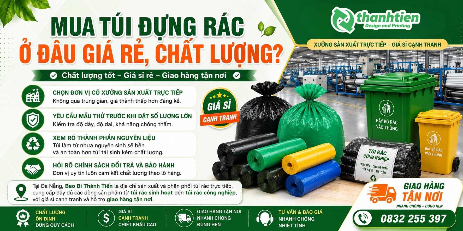 Xưởng sản xuất và in túi đựng rác giá sỉ tại Đà Nẵng