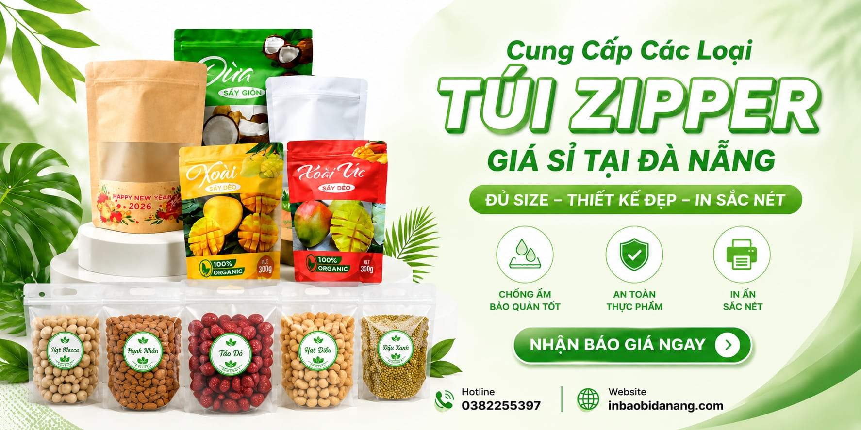 Xưởng sản xuất và in túi zipper giá rẻ tại Đà Nẵng
