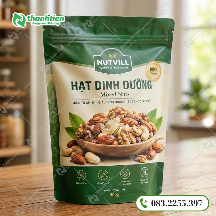 Bao bì đựng hạt dinh dưỡng đẹp