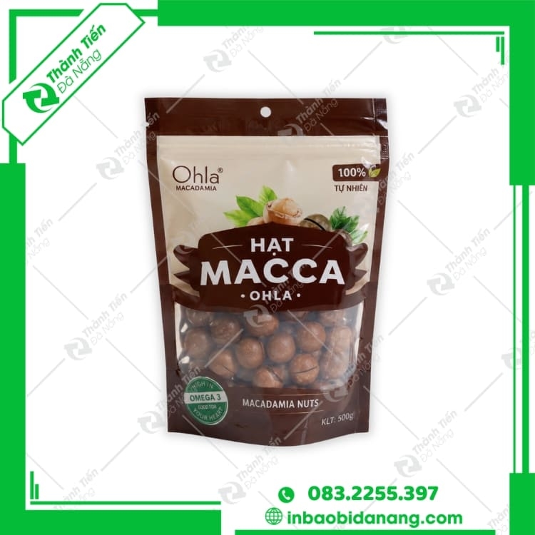 Bao Bì Hạt Macca Đẹp, In Logo Theo Yêu Cầu, Giá Xưởng