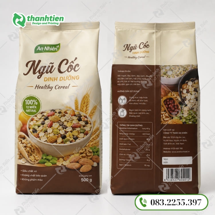 In bao bì đựng bột ngũ cốc