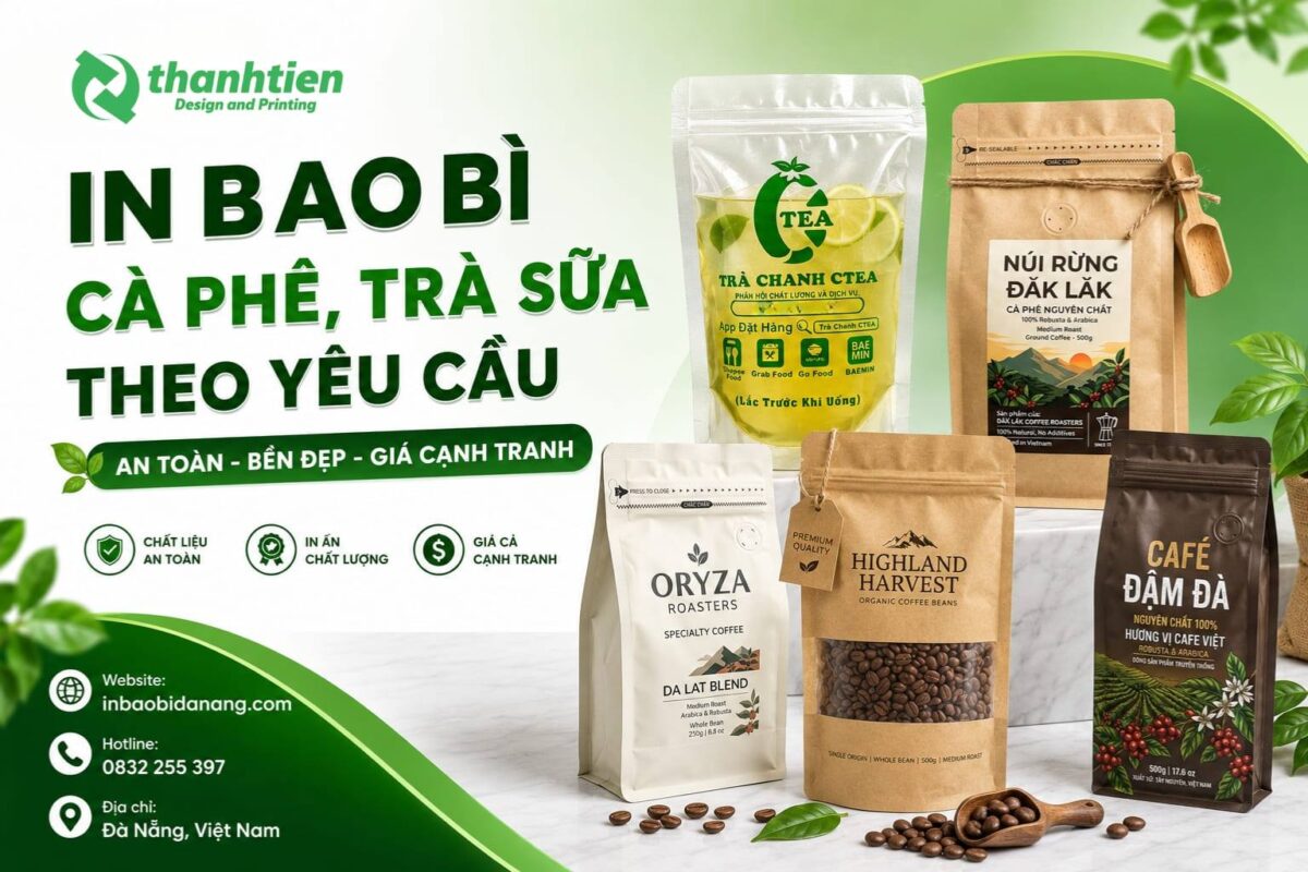 Cung cấp các loại bao bì cà phê, trà sữa giá rẻ
