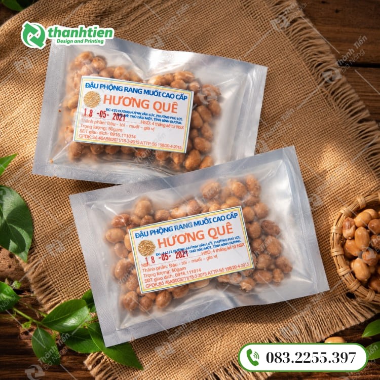 Túi 3 biên đựng đậu phộng