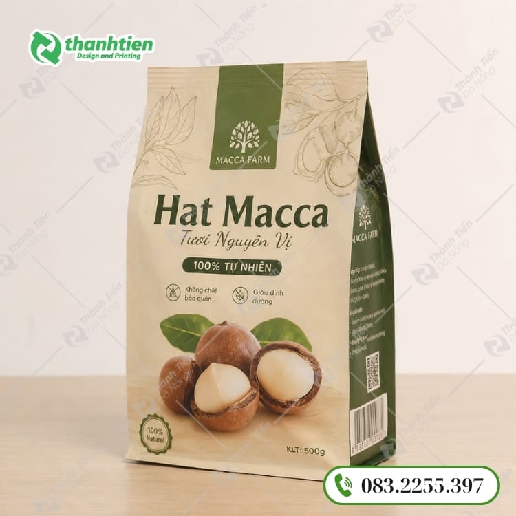 Túi 4 cạnh đựng hạt macca cao cấp