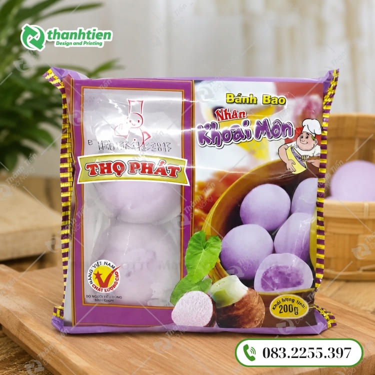 Túi hàn lưng đựng bánh bao in ấn đẹp