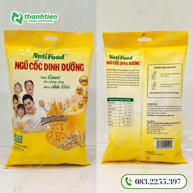 Túi hàn lưng đựng ngũ cốc in ấn đẹp