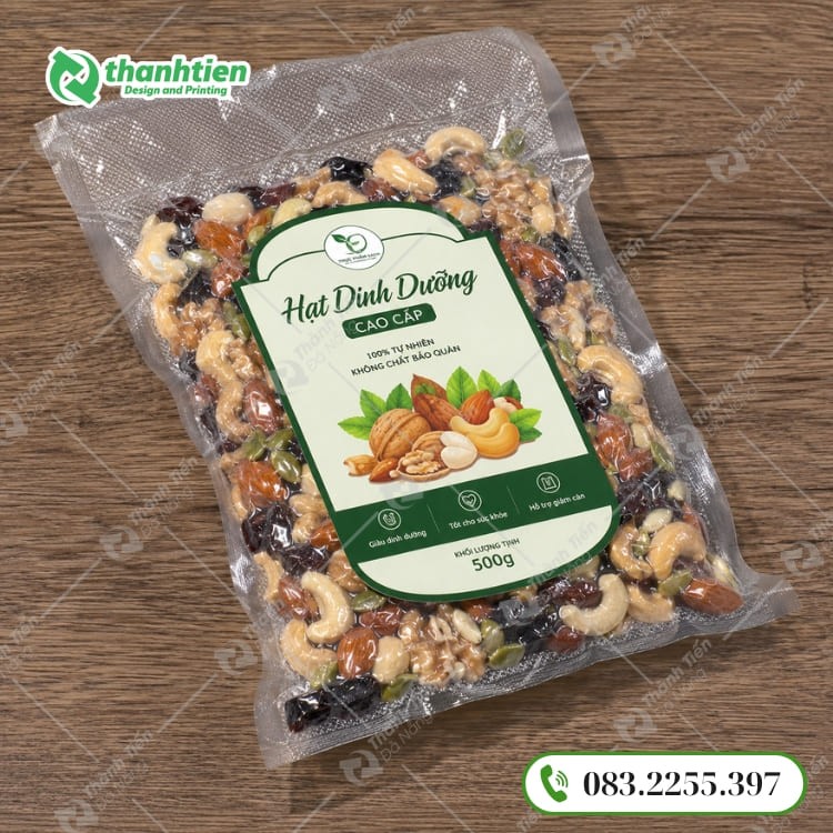 Túi hút chân không đựng hạt dinh dưỡng chống ẩm tối ưu