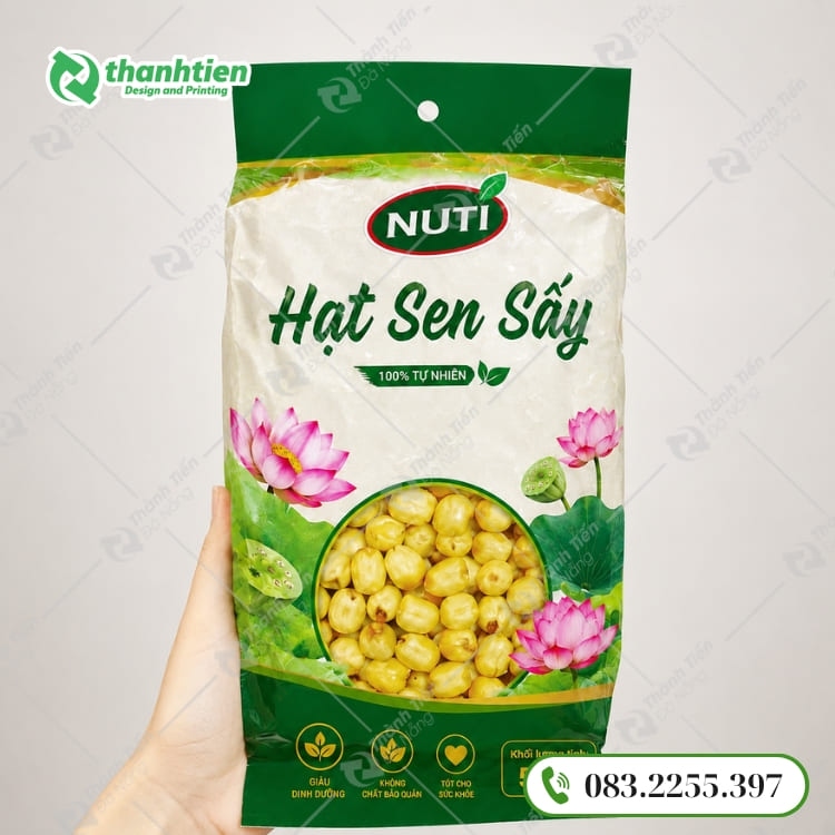 Túi xếp hông đựng hạt sen in ấn theo yêu cầu