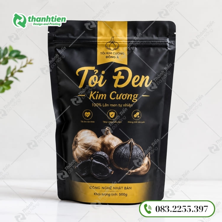 Bao Bì Tỏi Đen Giá Rẻ, Thiết Kế Và In Ấn Theo Yêu Cầu Túi zip đựng tỏi đen chất lượng cao, thiết kế tiện lợi