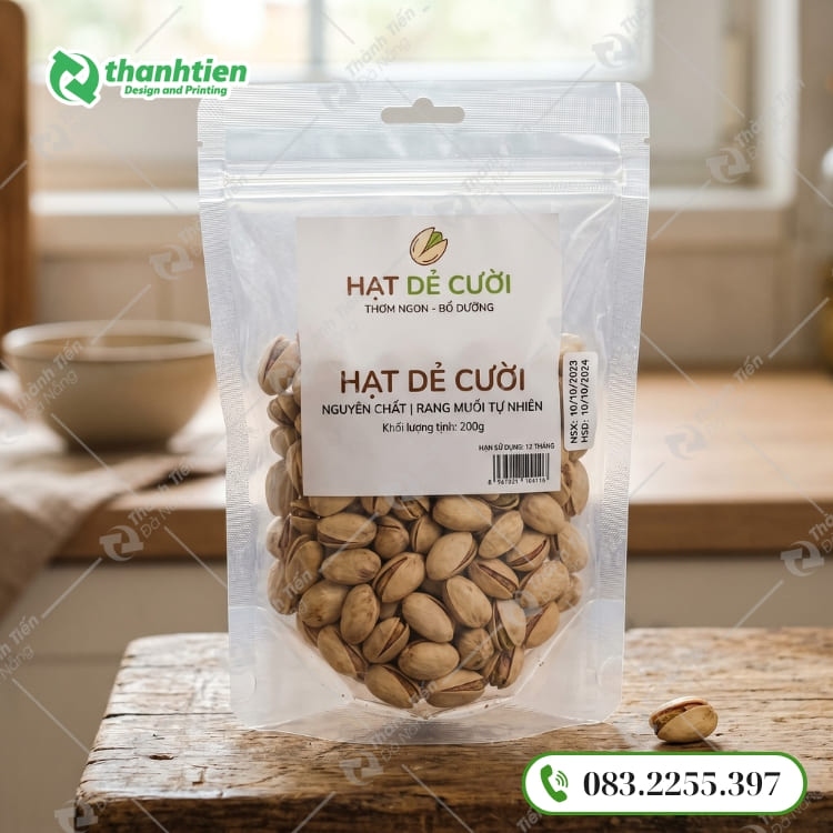 Túi zip trong đựng hạt dẻ