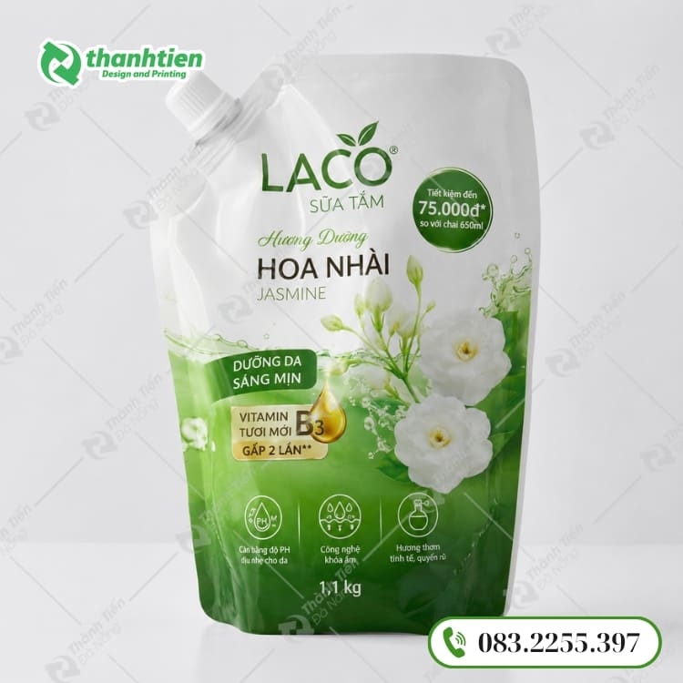 Bao bì sữa tắm có vòi tiện dụng, dễ dàng chiết rót