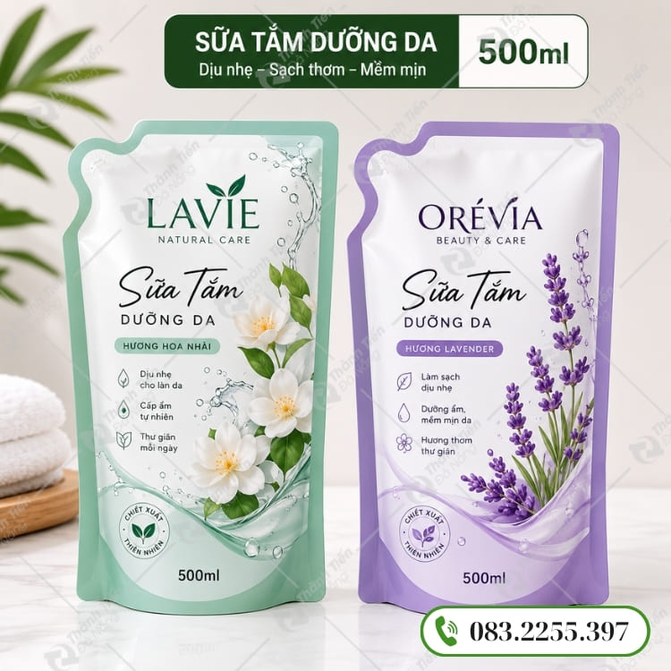 Bao bì sữa tắm đẹp, in ấn theo yêu cầu tại Đà Nẵng