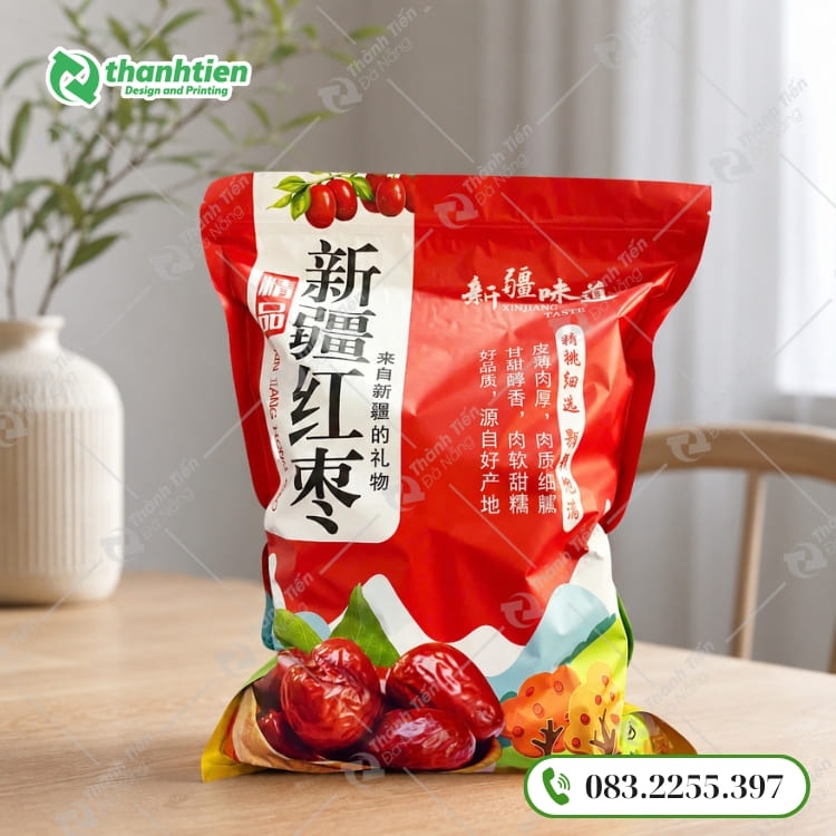 Bao bì táo đỏ Tân Cương in ấn đẹp mắt