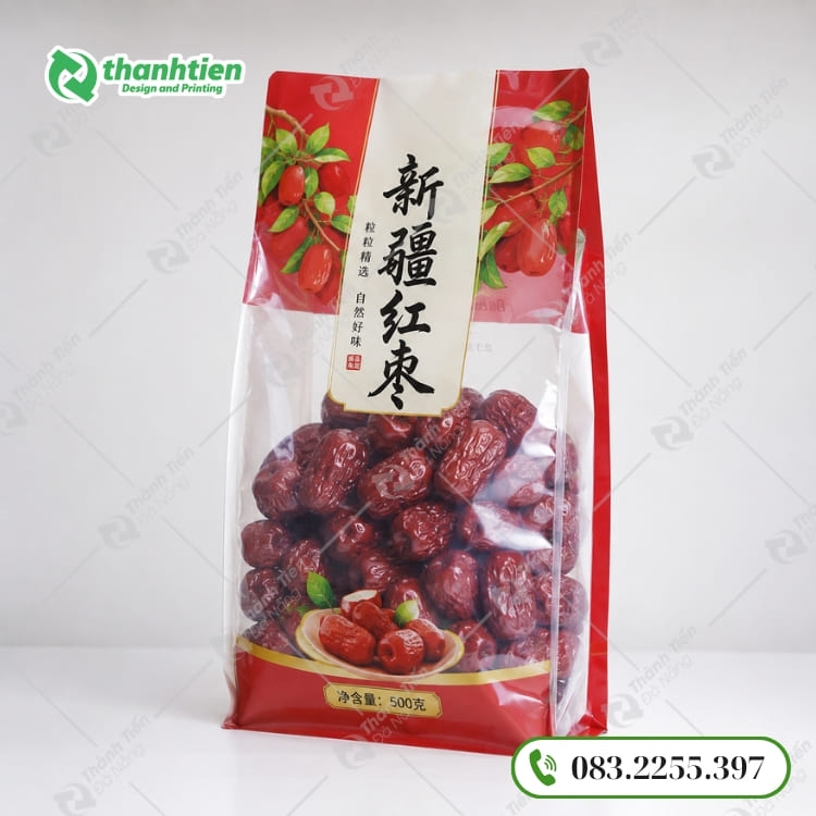 Bao bì táo đỏ thiết kế 4 cạnh cao cấp