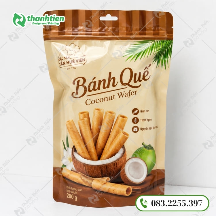Túi zip đựng bánh quế đẹp, thiết kế tiện lợi