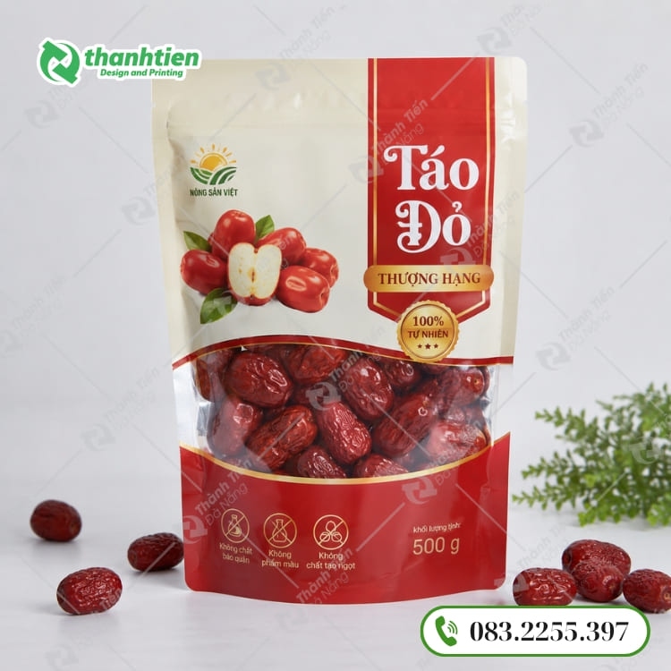 Túi zip đựng táo đỏ tiện lợi, chống ẩm tốt