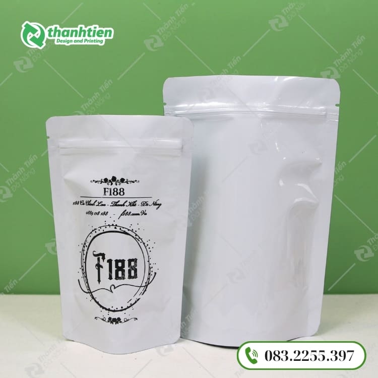 Túi zip trắng sữa đáy đứng