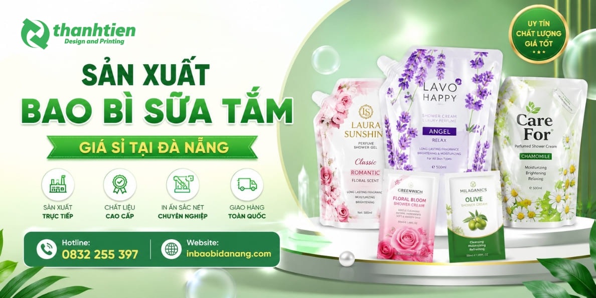 Xưởng sản xuất và in bao bì sữa tắm giá sỉ tại Đà Nẵng