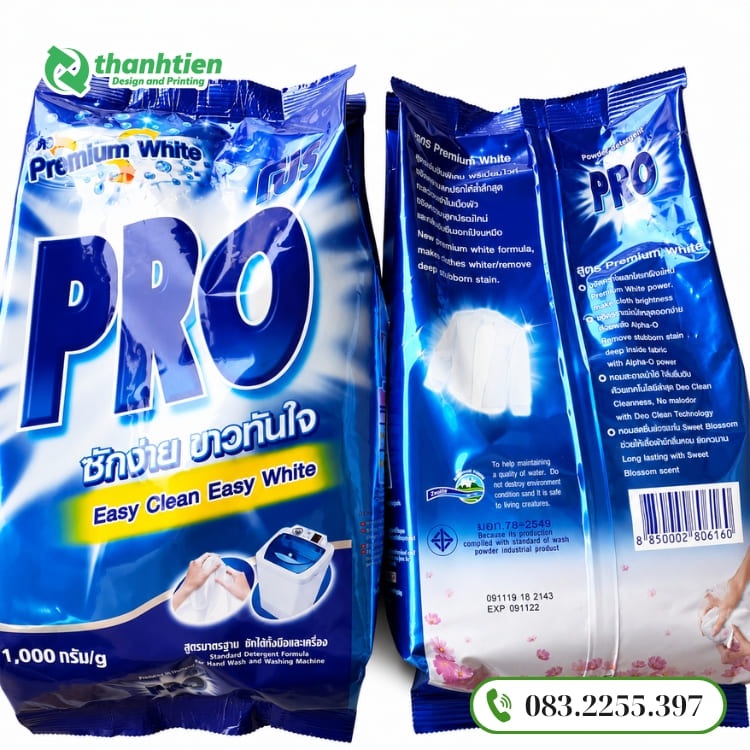 Bao bì đựng bột giặt giá sỉ, in đẹp