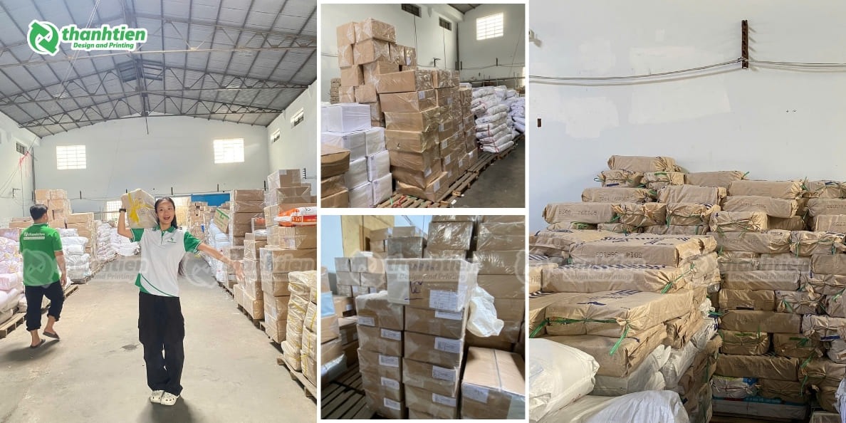 Kho hàng lưu trữ các sản phẩm sau sản xuất để giao đến khách hàng