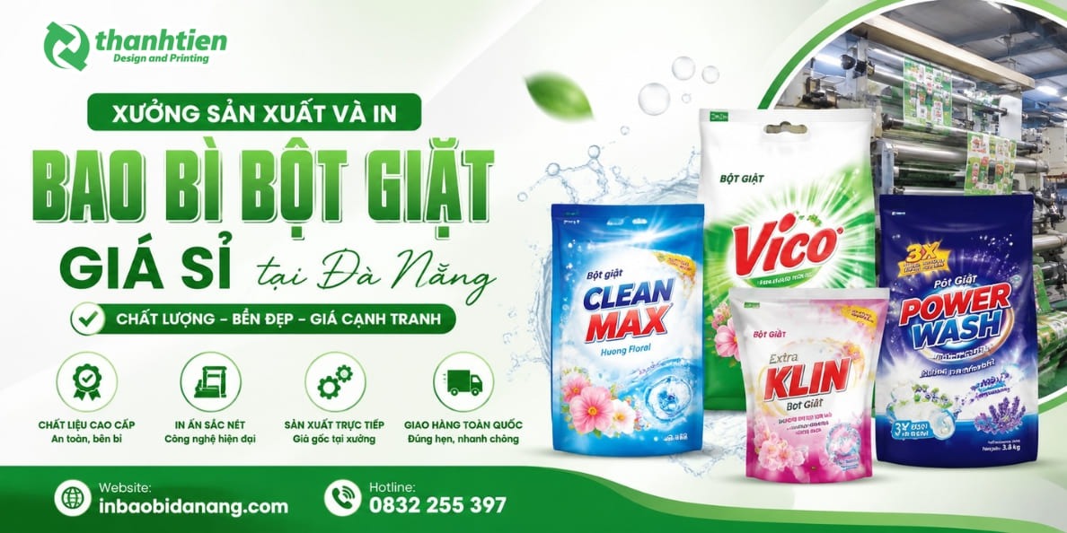 Xưởng sản xuất và in bao bì bột giặt giá sỉ tại Đà Nẵng
