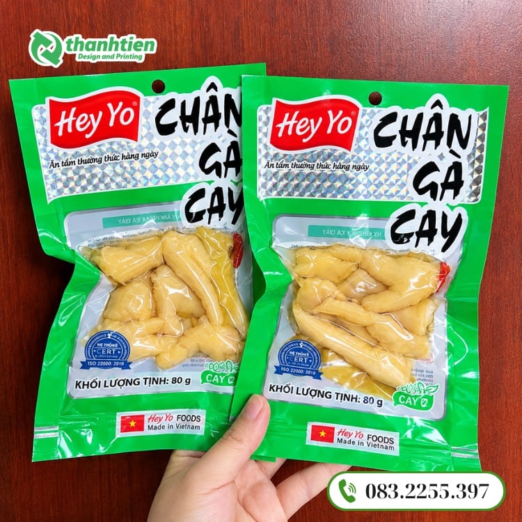 Bao bì đựng chân gà đẹp, in theo yêu cầu