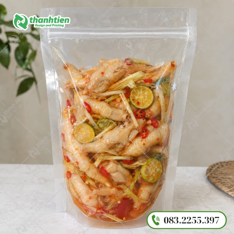 Túi zip trong đựng chân gà