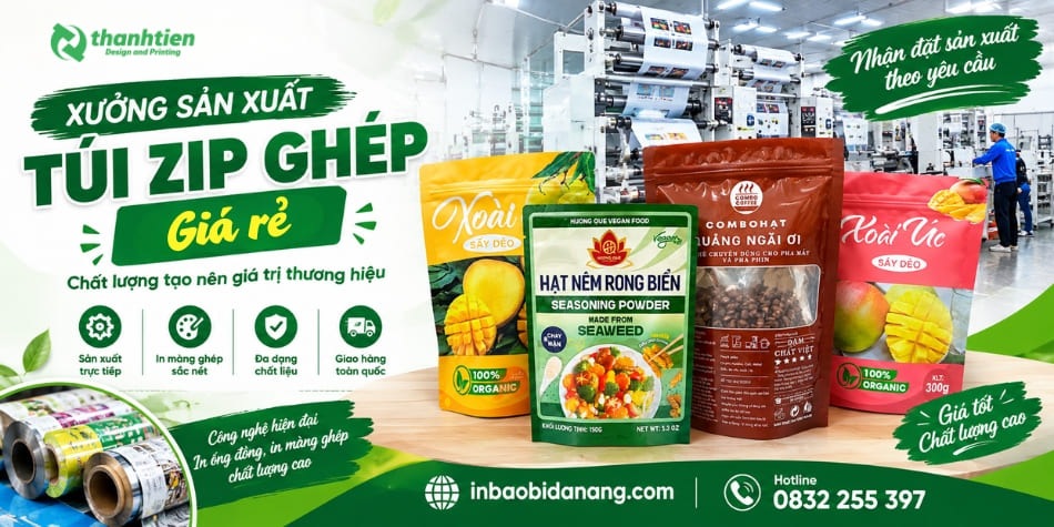 Xưởng sản xuất và in túi zip ghép giá rẻ tại Đà Nẵng 